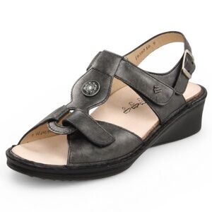 Finn Comfort Metallic Gray Adana Sandals